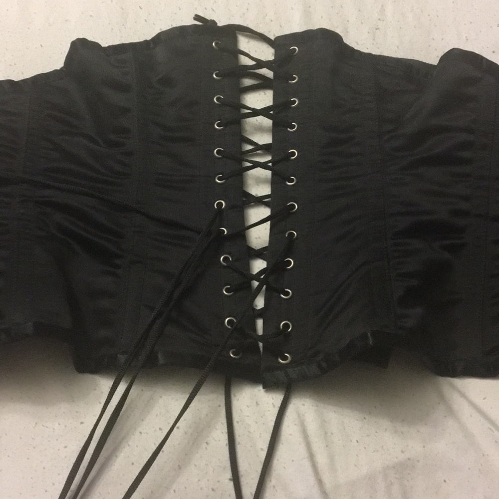 Black steel bonded corset